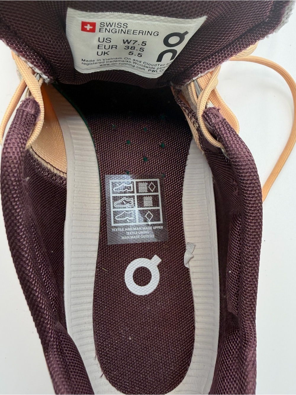 On Running Women’s Cloud Sneakers Size 7.5 Gray Peach Swiss Engineering Athletic - Picture 7 of 10